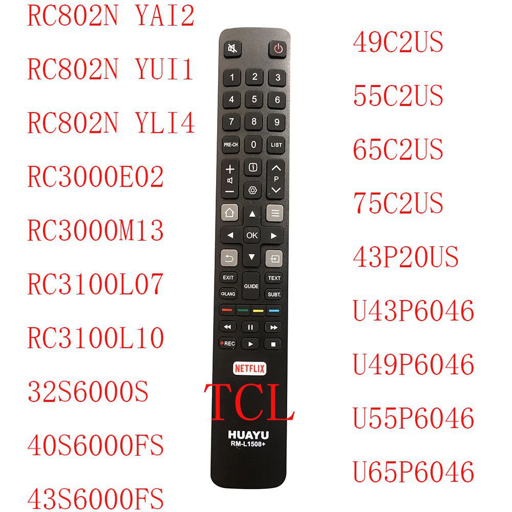 RC802N YAI2 YUI1 YLI4 ใหม่ระยะไกล RM-L1508+ สําหรับ TCL สําหรับ RC3000E02 RC3000M13 RC3100L07 RC3100