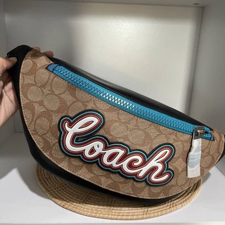 COACH WARREN BELT BAG IN SIGNATURE CANVAS WITH COACH SCRIPT (COACH F76795)