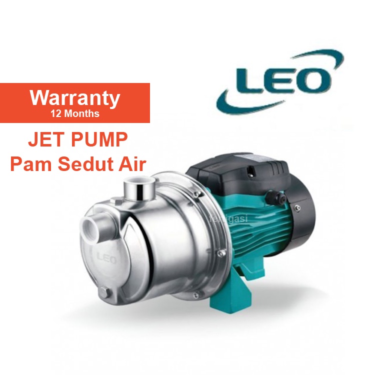 LEO pam air sungai dan perigi AJM75S Stainless Steel / AJM75 Normal Self priming Jet Water Pump 1HP