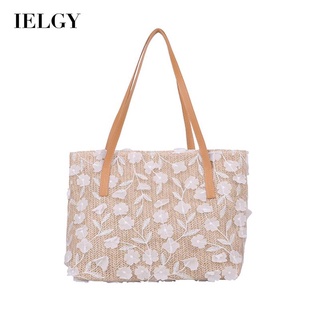 IELGY womens trendy embroidered large capacity shoulder bag