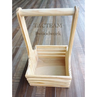 ตะกร้าหูตรงทรงสีเหลี่ยมจัตุรัส (S) ผลิตและจัดจำหน่ายโดย... TACTEAM ‪#‎woodwork‬