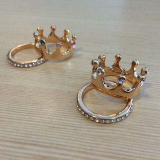 แหวนเซทมงกุฎ ประดับคริสตัล Crown Ring (2วง/เซท)