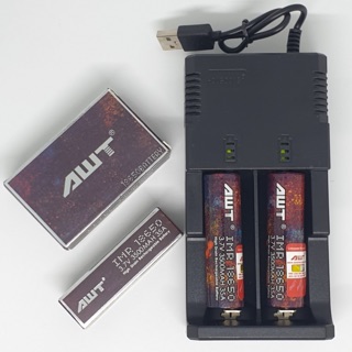 เครื่องชาร์จHD-2USB+AWT18650 3500mAh OE 2 ก้อน