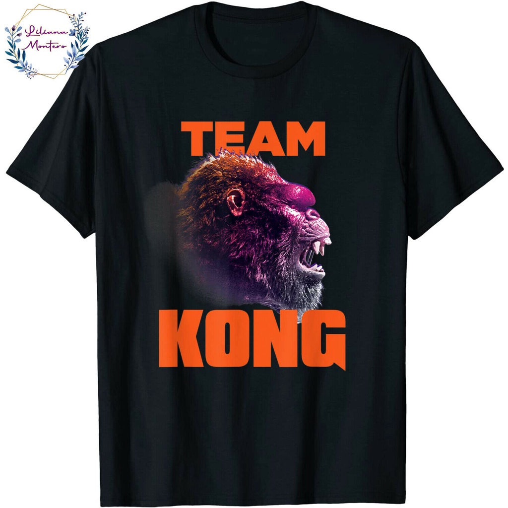ความแปลกใหม่ Slim Top Godzilla Vs Kong Team Kong Neon Design Tshirt Together Family
