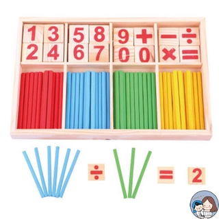 【ราคาถูก】52 Spindles Wooden Counting Game Mathematics Material Toy Educational Toy