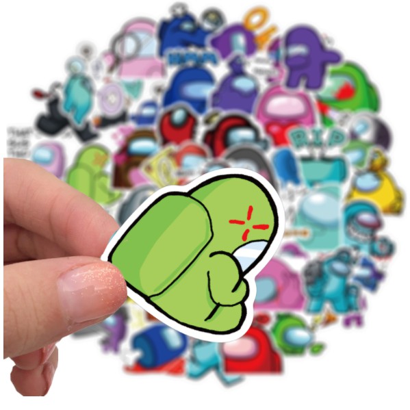 พร้อมส่ง  sticker Among Us game สติกเกอร์ กันน้ำ รูปแบบที่แตกต่างกัน 50ชิ้น