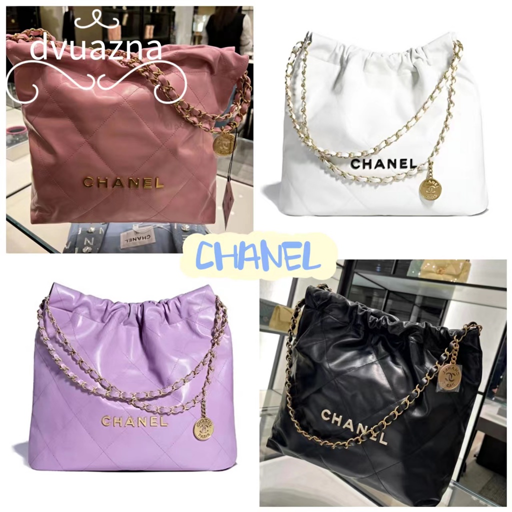 ของแท้ CHANEL 22BAG series กระเป๋าสะพายข้างความจุขนาดใหญ่กระเป๋าสะพายข้าง / ขนาดกลาง