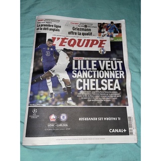 LEQUIPE  16:3:22  UCL losc VS chelsea สภาพดีดีจากฝรั่งเศส