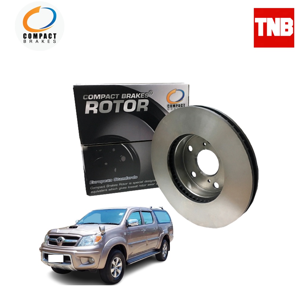 Compact Brakes จานเบรคจานเบรคหน้า สำหรับ Toyota Vigo 4x2 prerunner ตัวสูง 4x4 โตโยต้า วีโก้ พรีรันเนอร์ ปี 5-08 ขนาด 297