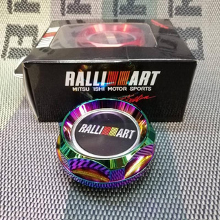 ฝาน้ำมันเครื่อง Ralliart แบบเขี้ยว สีรุ้ง สำหรับเครื่องยนต์ Mtsubishi