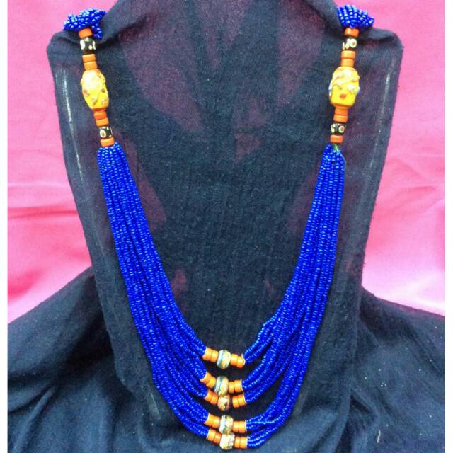 สร้อยคอลูกปัดหินชาติพันธุ์ dayak (KSM04)