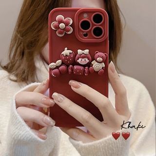 เคสซิลิโคนนิ่ม ลายดอกไม้ สีไวน์แดง สําหรับ iPhone 15 Pro Max 15 Plus 14Pro 14ProMax 11 12 13 Pro Max mini X XS Max XR 7 8 Plus SE