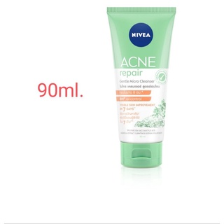 นีเวีย แอคเน่ รีแพร์ เจนเทิล ไมโคร เคลนเซอร์ เจลล้างหน้า Nivea acne repair 90 มล.