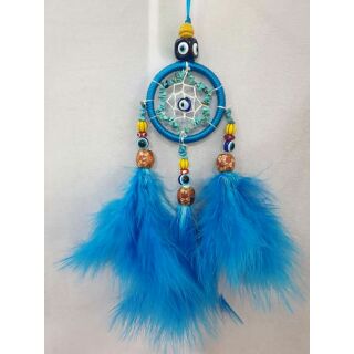 ตาข่ายดักฝันSmall dreamcatcher 7cm☆ถักด้วยไหมญี่ปุ่นร้อยกับดวงตาสวรรค์ และหินมงคล