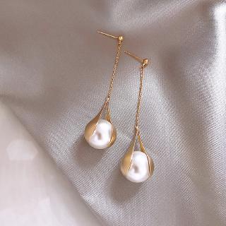 【CICI】French Temperament Long Fringed Pearl Earrings