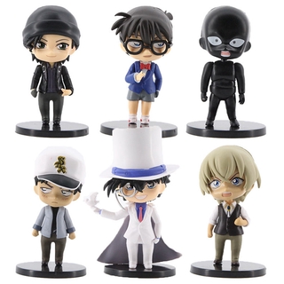 ยอดนักสืบจิ๋ว โคนัน โมเดล Set Conan Edogawa Kaitou Kid Shuichi Akai Rei Furuya Heiji Hattori Murderer Prisoner นักโทษ Jimmy Kudo 6pcs Detective Conan Figure