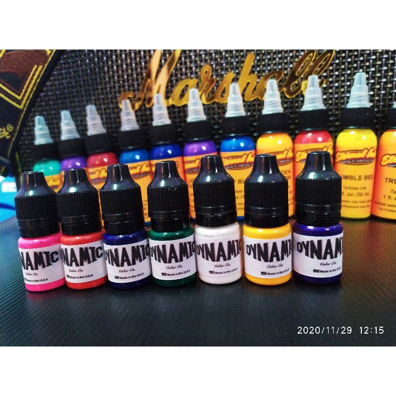 หมึกสัก สีสัก ไดนามิคขนาดแบ่ง 7ml.