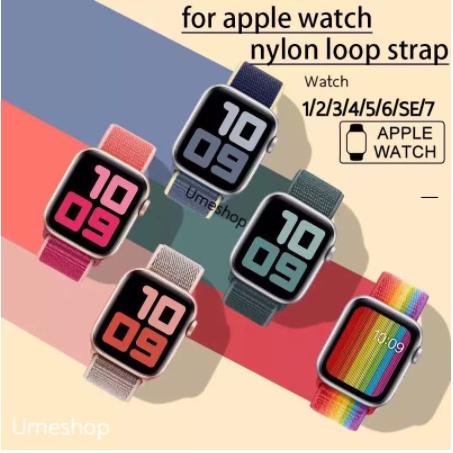 สาย สายแอปเปิ้ลวอช สาย applewatch สำหรับ Apple Watch สาย สาย apple watch 7 /6-1สายผ้าไนลอน 38mm 41mm 45mm 44mm 42mm