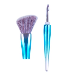 Nee Cara 2-Tone Angled Cont Brush &amp; Eyebrow Brush #N754 : neecara นีคาร่า แปรง ปัดแก้ม ขนนุ่ม x 1 ชิ้น    svl