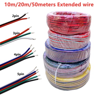 สายไฟ LED 22AWG 2Pins 3Pins 4Pins 5Pins 6Pins 10 ม. 20 ม. 50 100 ม. สําหรับ Ws2811 Ws2812 5050 RGB RGBW