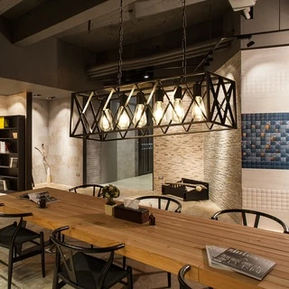 4/6 หัวโคมระย้าอุตสาหกรรม retro loft bar ร้านอาหาร Internet cafe เสื้อผ้าแสง store โคมระย้าโคมไฟเพดาน