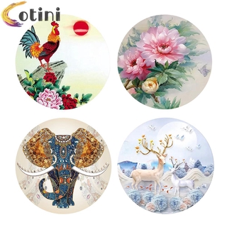 Cotini 50X50 ซม. 11 Ct ภาพจิตรกรรมปักครอสติสผ้าใบลายดอกไม้สัตว์ Diy สําหรับตกแต่งบ้าน