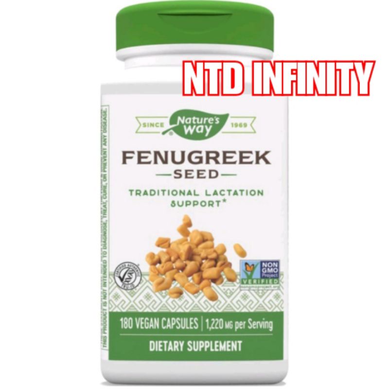 นำเข้า🇺🇸 Nature's Way Fenugreek Seed 1,220mg  Promotes Healthy Lactation ลูกซัดเรียกน้ำนม 100/180 Ca