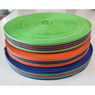 สายกระเป๋าไนล่อน เกรด A ลาย 4 สี ขนาดกว้าง 1 นิ้ว ตัดขายเป็นเมตร
