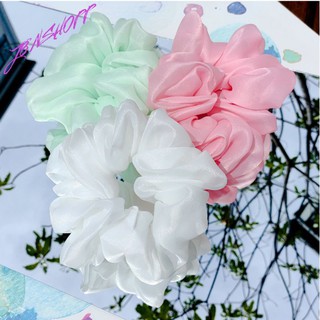 ยางมัดผมโดนัทสีพาสเทล☾︎ผ้าแก้ว☽︎และสีเรียบหรู ☾︎ผ้าซาติน☽︎ขนานใหญ่เก๋ๆ8นิ้วน่ารักกรุบกริบฮิตสุดส่งจากไทย🇱🇺