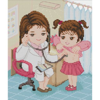 หมอสาวใจดี (27-Y) ชุดปักครอสติช ภิญญ์ ,Cross Stitch Kit Pinn (Pre Order)