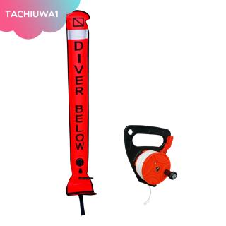 4ft Safety Sausage Reflective SMB Surface Marker Buoy Signal Tube with Dive Wreck Reel 46m Line Thumb Stopper for Scuba Diving