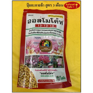 ออสโมโค้ท (Osmocote)100 กรัม สูตร 13-13-13 ปุ๋ยสูตรละลายช้า 3 เดือน ปุ๋ยแท้ ใหม่ บำรุงต้น กล้วยไม้ แคสตัส ไม้ดอก กระถาง