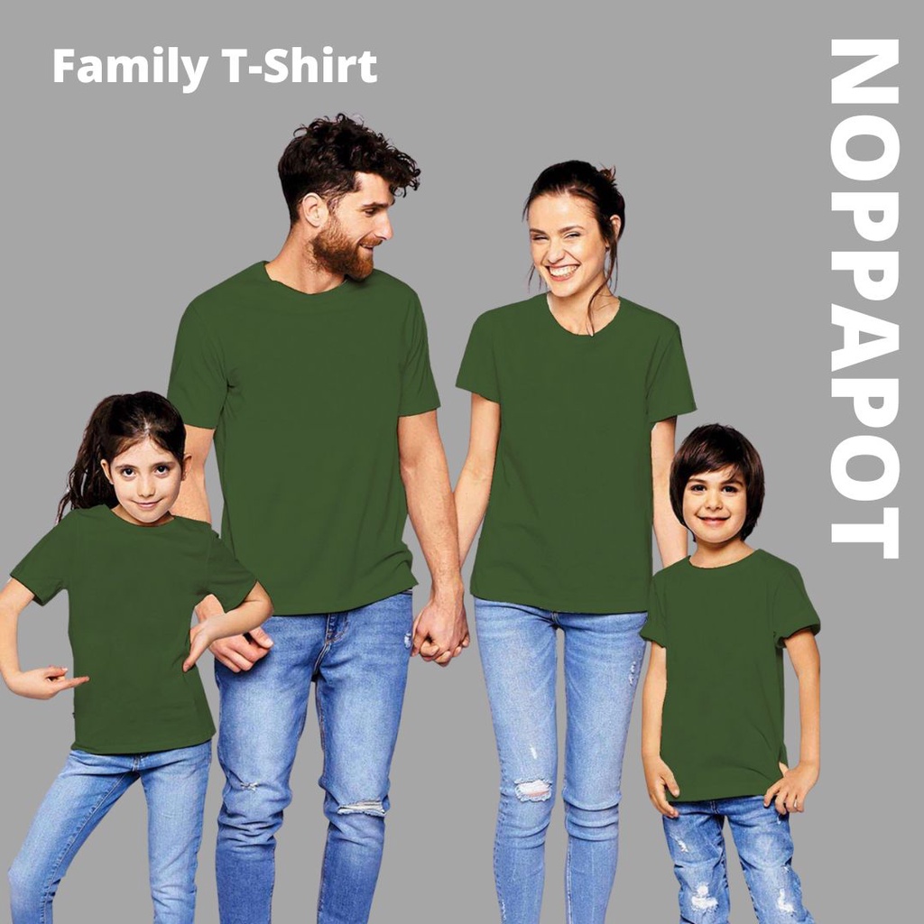 พร้อมส่ง เสื้อยืดคอกลมสีเขียวขี้ม้า Cotton100% เสื้อครอบครัว เสื้อยืดสีพื้นใส่สบาย มีเก็บเงินปลายทาง