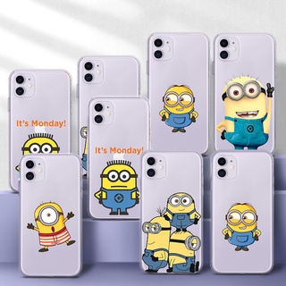 เคสใส แบบนิ่ม ลายการ์ตูนมินเนี่ยน T28 สําหรับ Iphone 12 Mini 11 Pro XR XS Max