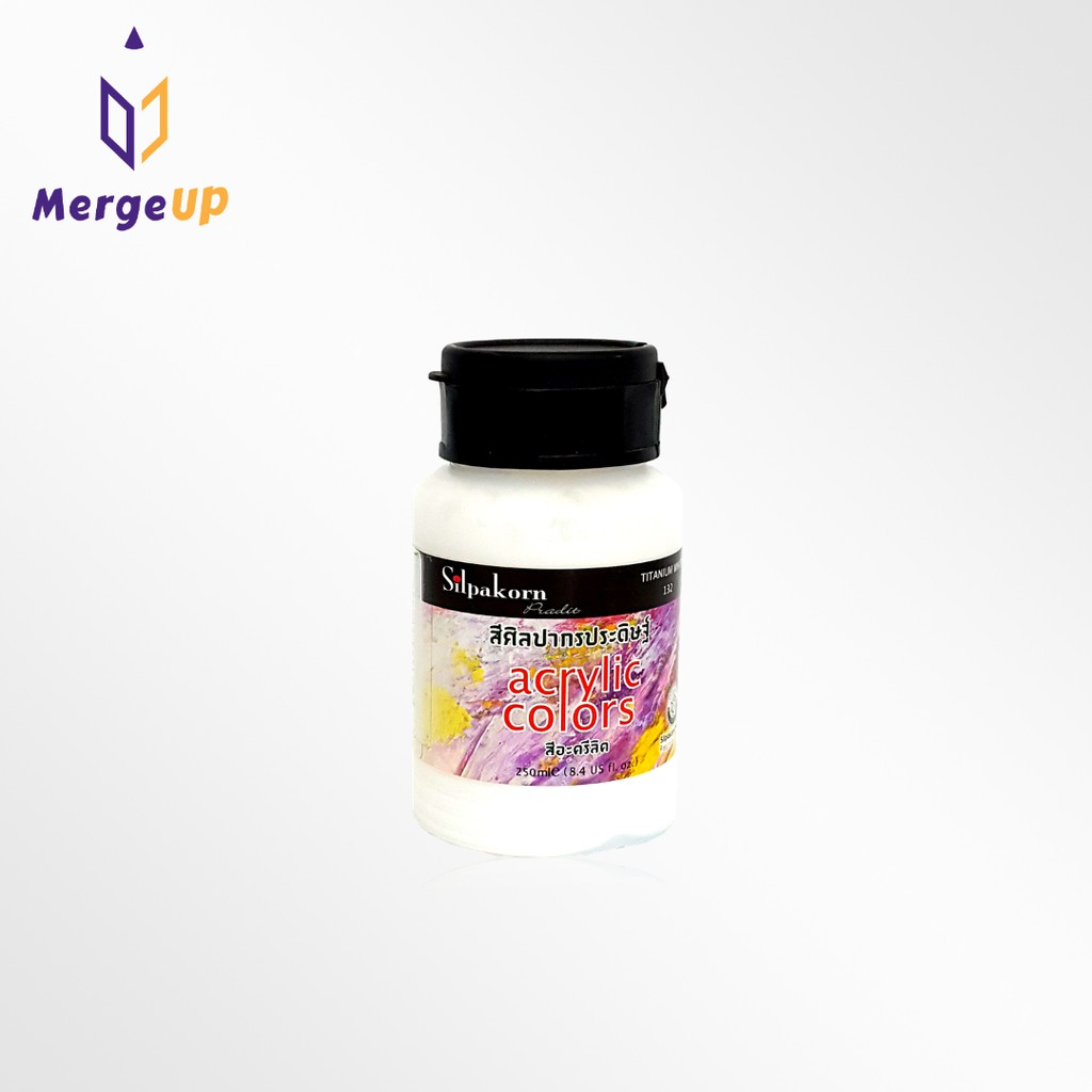 สีอะคริลิค ศิลปากรประดิษฐ์ Silpakorn 250 ml. / 500 ml. เหมาะกับการวาดลงบนทุกพื้นผิว สีศิลปากร
