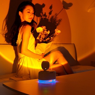 ใหม่ Sunset Light Humidifier USB Desktop หน้าแรกห้องนอน Silent เครื่องฟอกอากาศ Night Light