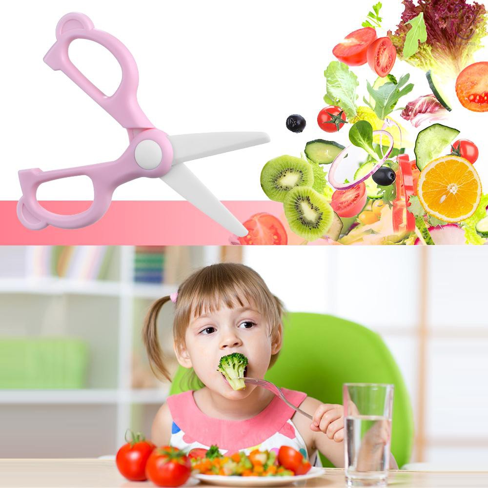 bcaBaby Food Scissors Ceramic with Storage Box Portable Baby DIY Food ...