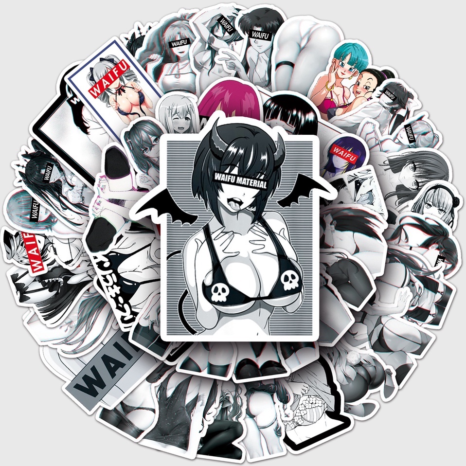 💥พร้อมส่ง💥WAIFU GIRL sticker Waifu สาวกระต่าย สติกเกอร์กันน้ำรูปแบบที่แตกต่างกัน 50ชิ้น