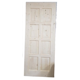 ประตูไม้สน บานทึบ 8ฟัก PN-3 200x80cm. GREATWOOD
