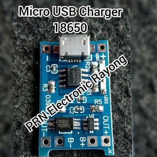 โมดูล บอร์ดชาร์จ แบตเตอรี่ 18650 micro USB 1A   1ชิ้น