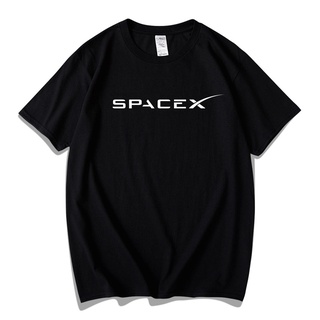 การสำรวจอวกาศ Spacex จรวด ฟอลคอน 9 ดราก้อน ยานอวกาศมัสค์ เสื้อยืดผ้าฝ้าย 100% คอกลมแขนสั้นผู้ชายและผู้หญิง