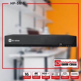 เครื่องบันทึกกล้องวงจรปิด Hiview รุ่น HP-5616 สินค้าของแท้รับประกันศูนย์ 2 ปี สามารถออกใบกำกับภาษีได้