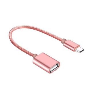 Otg สายเคเบิลอะแดปเตอร์เชื่อมต่อข้อมูล Type-C ตัวผู้ เป็น USB A ตัวเมีย ไนล่อนถัก