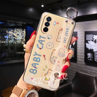 เคสโทรศัพท์ Huawei Nova 10 se Pro /Nava Y70 Y90 /Nava 9 9SE /Nava 8i /Huawei P50 Pro /Honor 70 5G/Honor X9 /Honor X8 /Honor X7 /Honor 50 Lite TPU Handphone Casing Rhinestone Bling Cartoon Cute Rabbit Cover with Wristband  Blue Light Phone Case เคส NovaY70