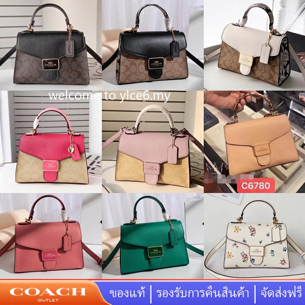 Coach C1325 C4092 CA823 C7226 C6780 Pepper ที่จับด้านบน รายละเอียดหนังงู กระเป๋าถือผู้หญิงกระเป๋าสะพ