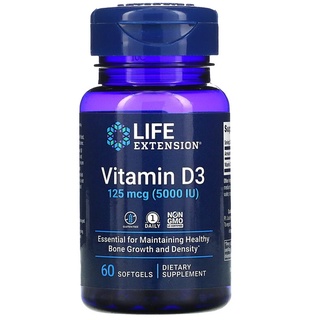 Vitamin D3 5000 IU 60 Softgels, Vitamin D3 1000 IU 250 softgels, Life Extension, Ready to Ship