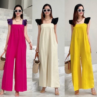 🌸 Jumpsuit neck square style 🌸  ชุดจั๊มสูทคอเหลี่ยม ทรงสายเดี่ยวใหญ่แตางระบาย