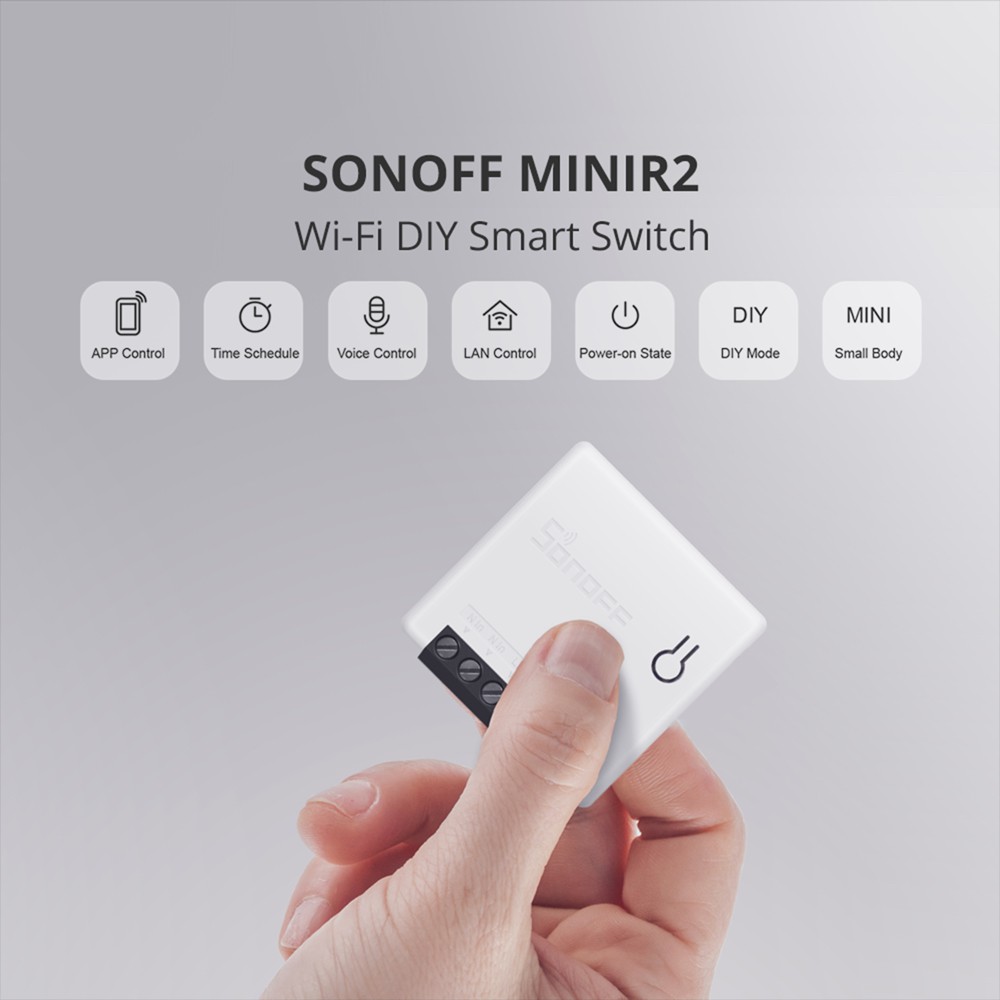 Sonoff MINIR2 สวิตช์อัจฉริยะ Wifi สองทาง eWeLink APP ตั้งเวลาควบคุม DIY ฉากอัจฉริยะ Alexa Google Home