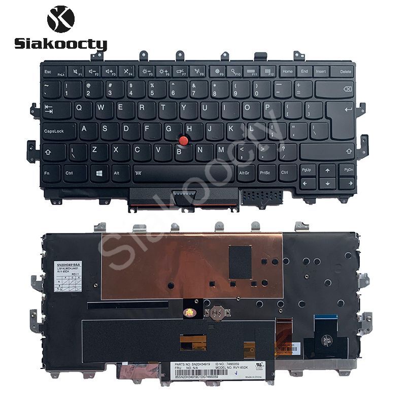 Siakoocty คีย์บอร์ด UI ใหม่สําหรับ Lenovo ThinkPad x1 2016 yoga 1st Gen 20fq 20fr แบ็คไลท์