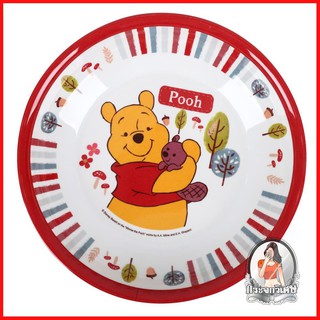 อุปกรณ์ใส่อาหาร อุปกรณ์บนโต๊ะอาหาร จานลึกเมลามีน 7.75 นิ้ว FLOWERWARE POOH WOODLAND 
 เมลามีนแท้ 100%
 ทนความร้อนได้สุงส